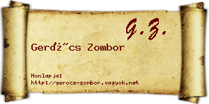 Gerócs Zombor névjegykártya